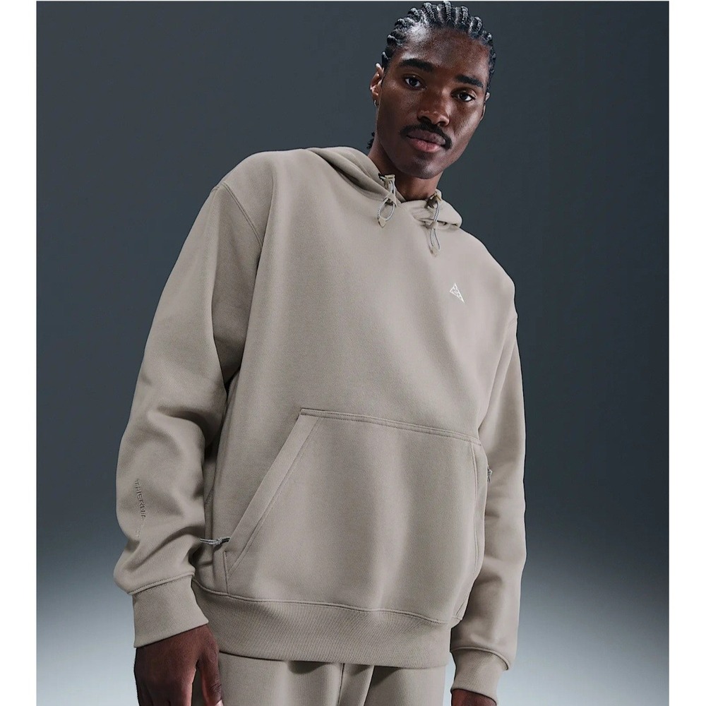 Nike ACG Therma-FIT Tuff Fleece Hoodie Mens Medium Khaki DZ3392-009 NWT